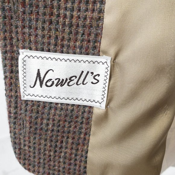 Vintage 70s M Cropped Tweed Blazer Jacket Brown - Picture 9 of 12